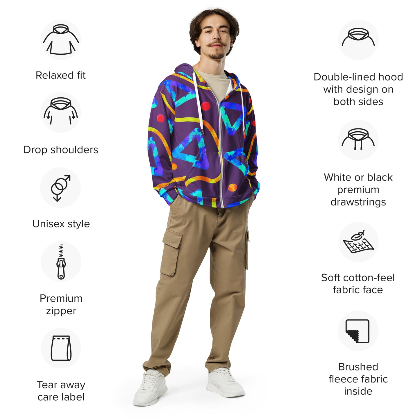 Dream Wave Festival - Arcade Crunch 1 Unisex Zip Hoodie