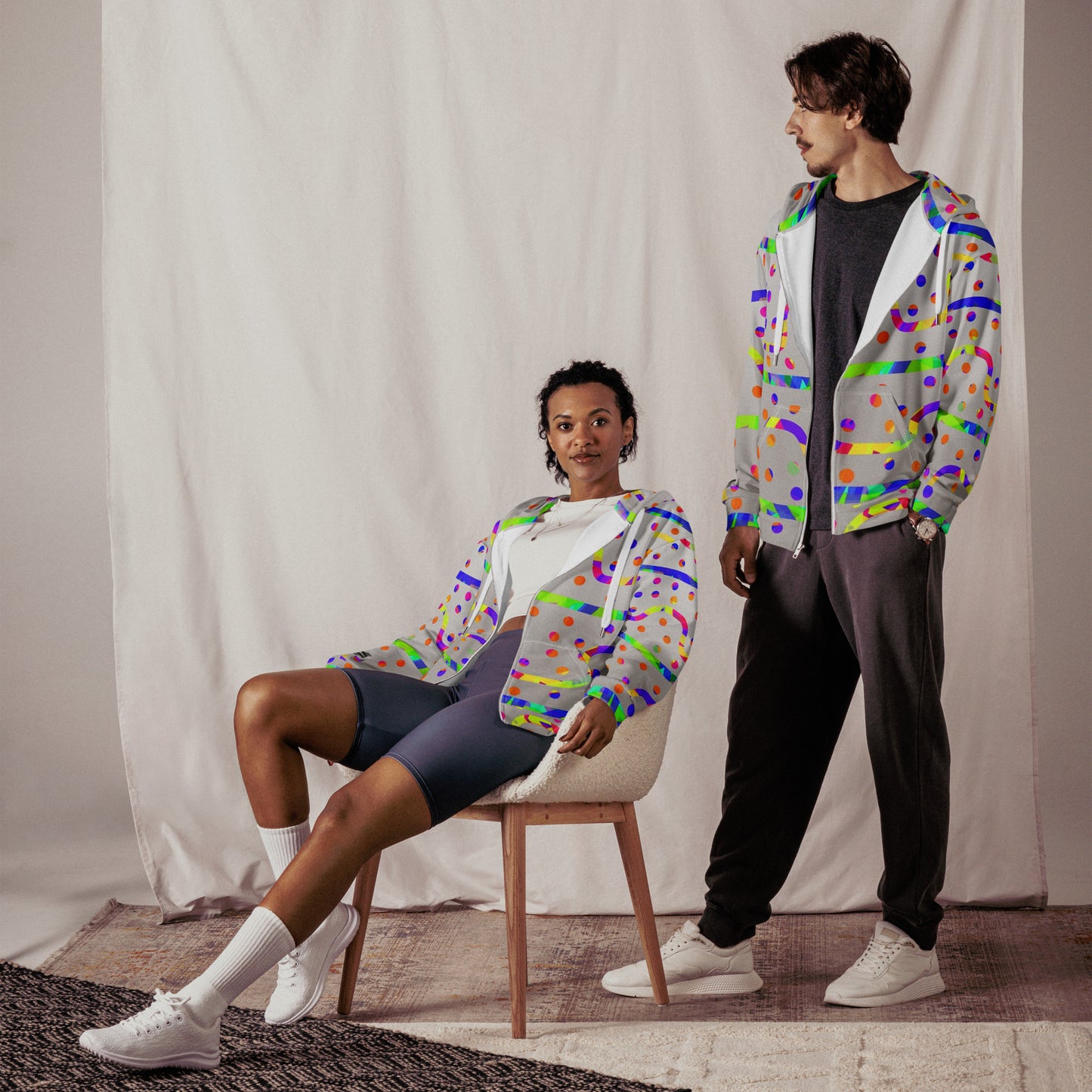 Dream Wave Festival - Rainbow Fiesta Unisex Zip Hoodie
