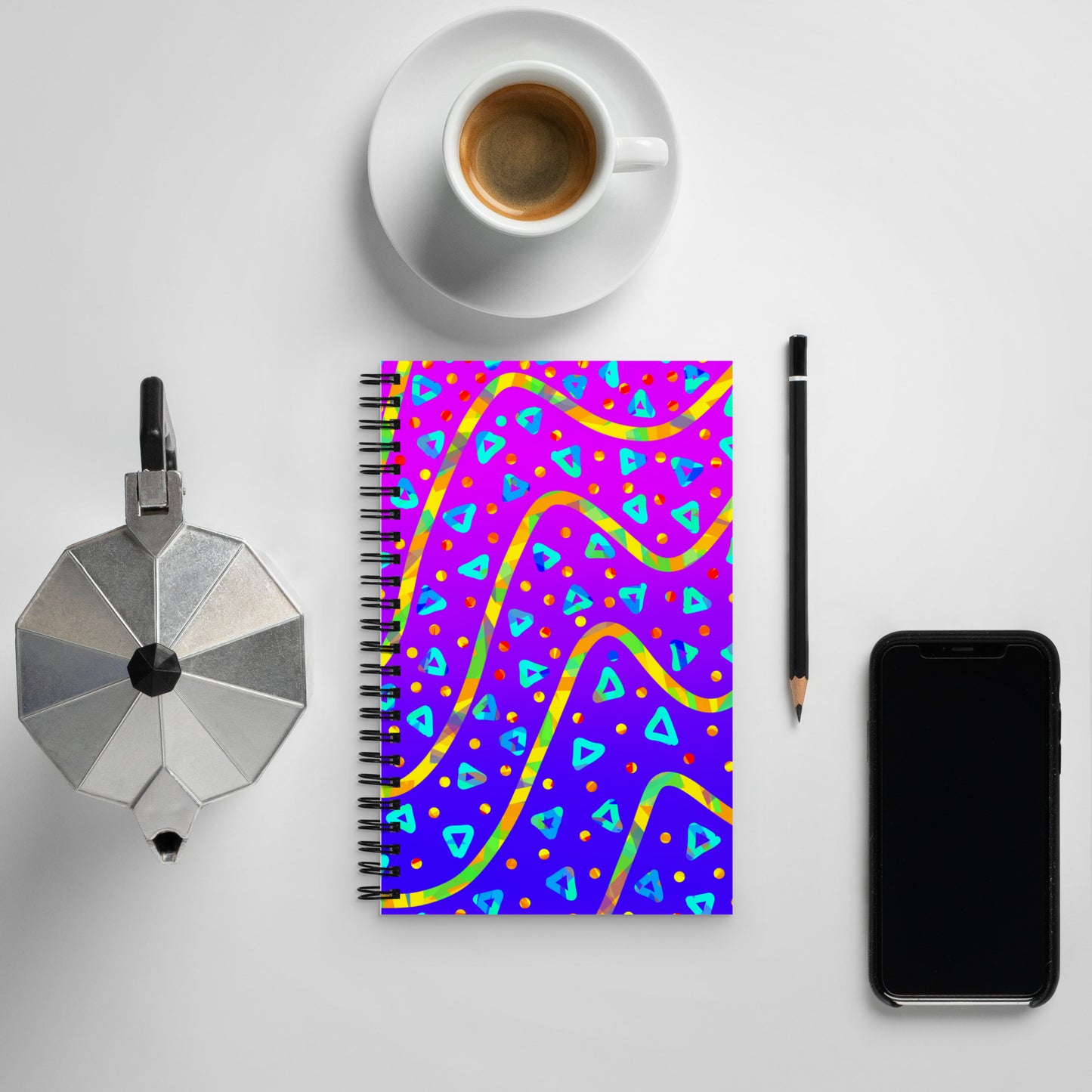 Dream Wave Festival - Cool Candy Rain Spiral Notebook