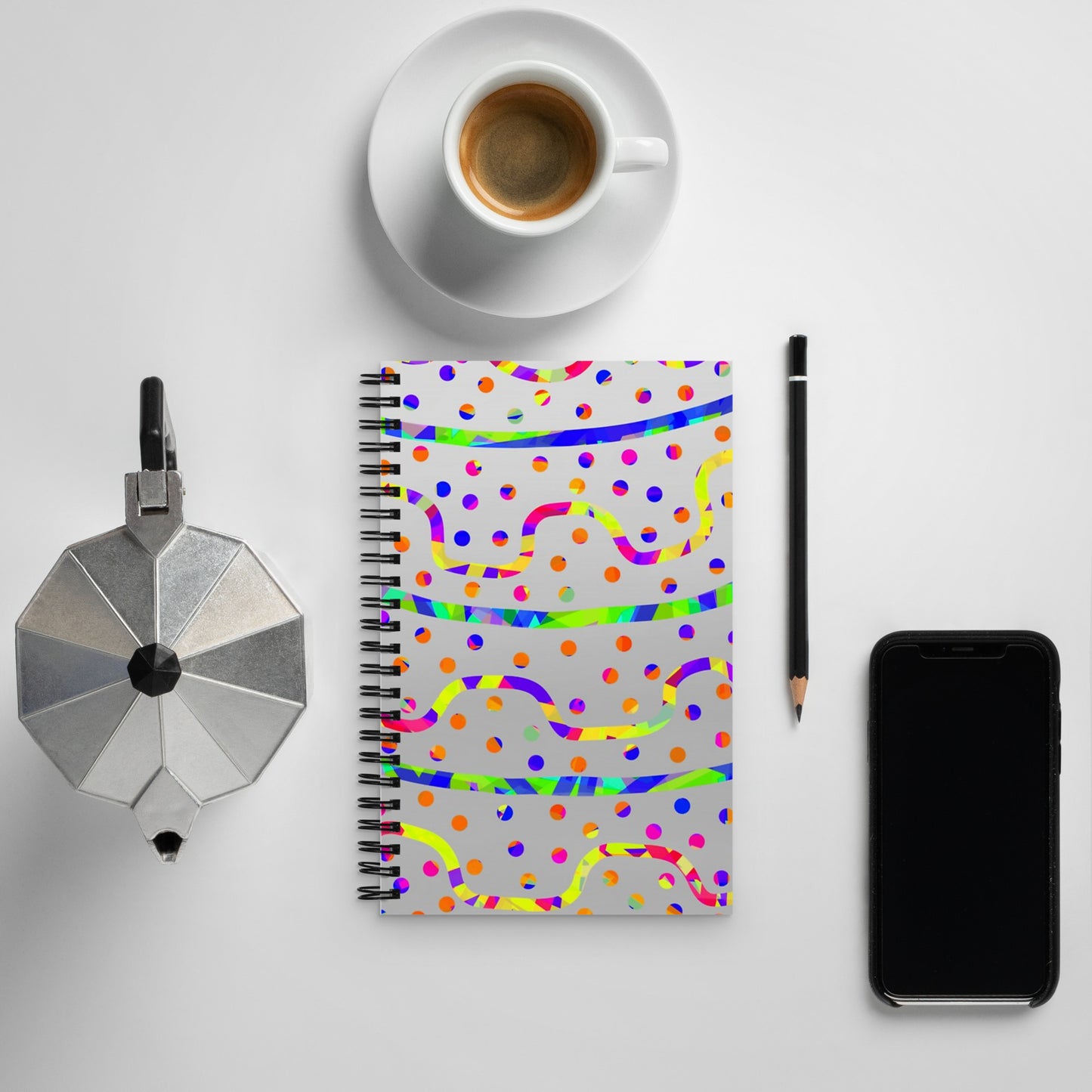 Dream Wave Festival - Rainbow Fiesta Spiral Notebook