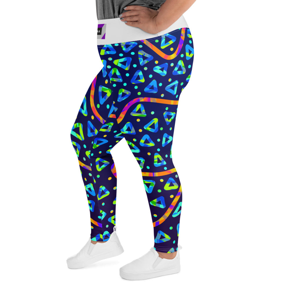 Dream Wave Festival - Electric Crumble 1 All-Over Print Plus Size Leggings
