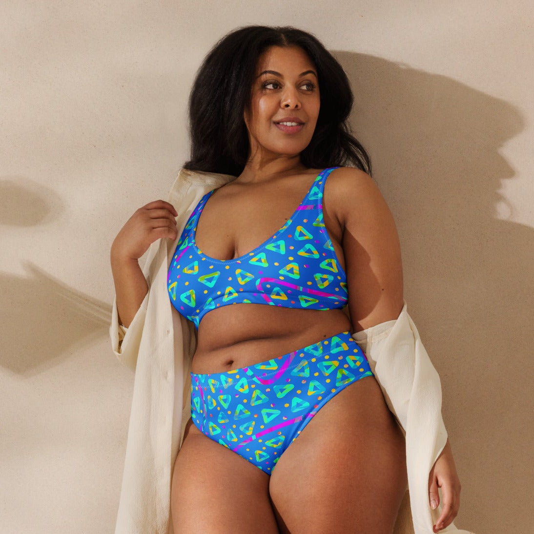 Dream Wave Festival - Electric Crumble 8 Recycled High-waisted Bikini