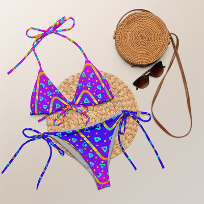Dream Wave Festival - Cool Candy Rain Recycled String Bikini