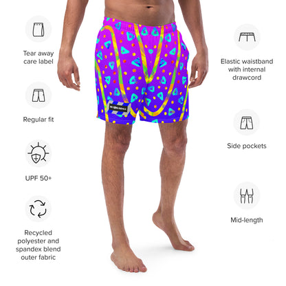 Dream Wave Festival - Cool Candy Rain All-Over Print Recycled Swim Trunks