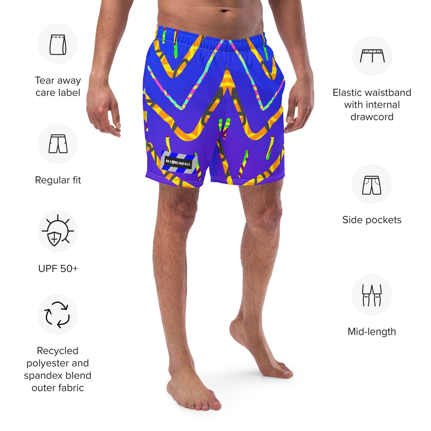 Dream Wave Festival - California Tiger All-Over Print Recycled Swim Trunks