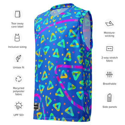 Dream Wave Festival - Electric Crumble 8 Recycled Unisex Basketball Jersey