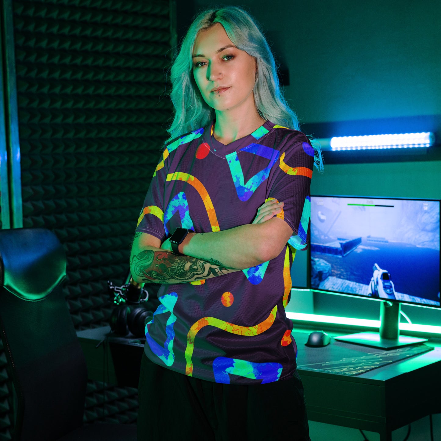 Dream Wave Festival - Arcade Crunch 1 Recycled Unisex Sports Jersey