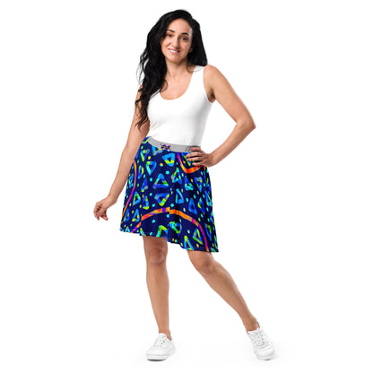 Dream Wave Festival - Electric Crumble 1 Skater Skirt