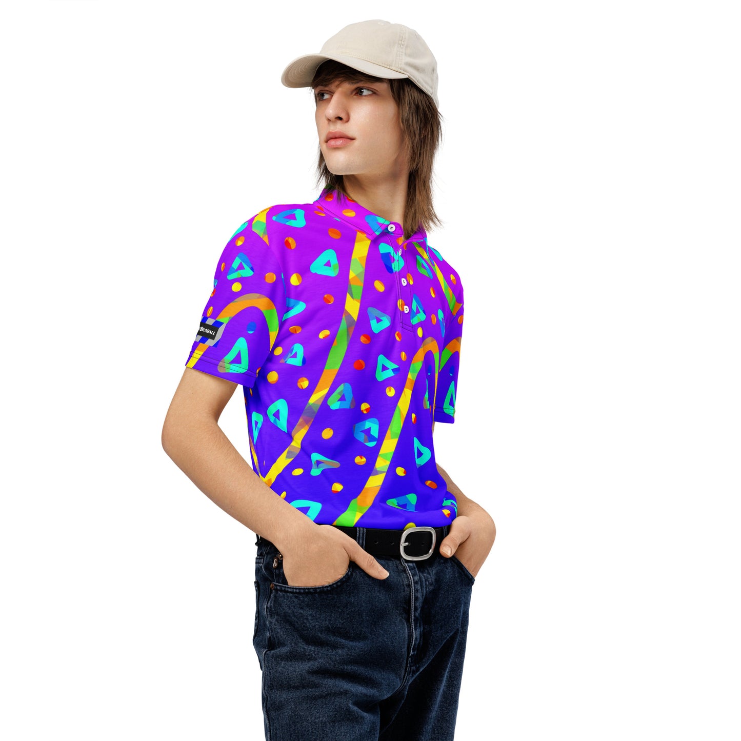 Dream Wave Festival - Cool Candy Rain Men’s Slim Fit Polo