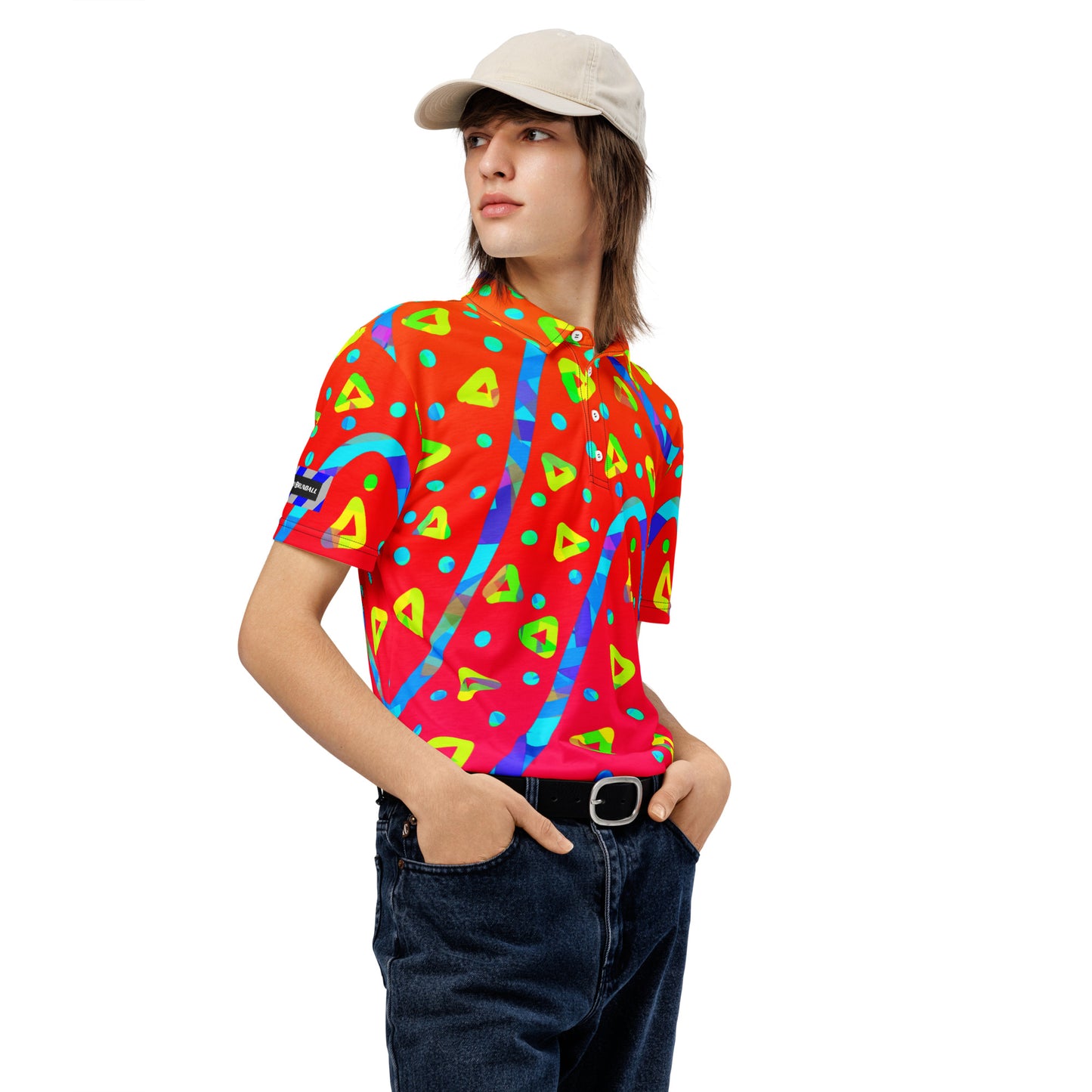 Dream Wave Festival - Warm Candy Rain Men’s Slim Fit Polo