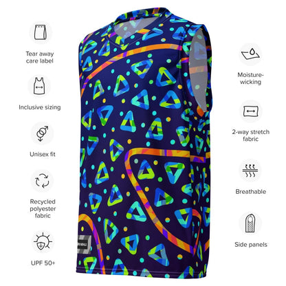 Dream Wave Festival - Electric Crumble 1 Recycled Unisex Basketball Jersey from Sky Brundall Concepts