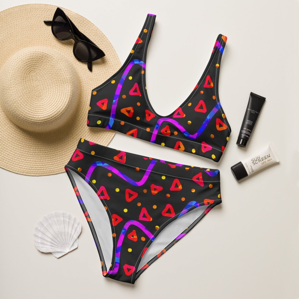 Wild Energy Red High-waisted Bikini from Sky Brundall Concepts