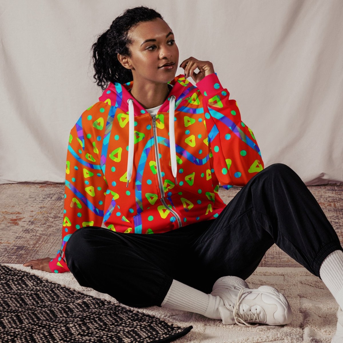 Warm Blaze Candy Rain Unisex Zip Hoodie from Sky Brundall Concepts