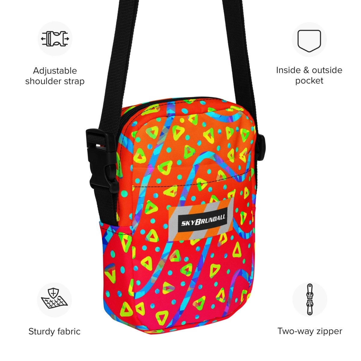 Warm Blaze Candy Rain Utility Crossbody Bag from Sky Brundall Concepts