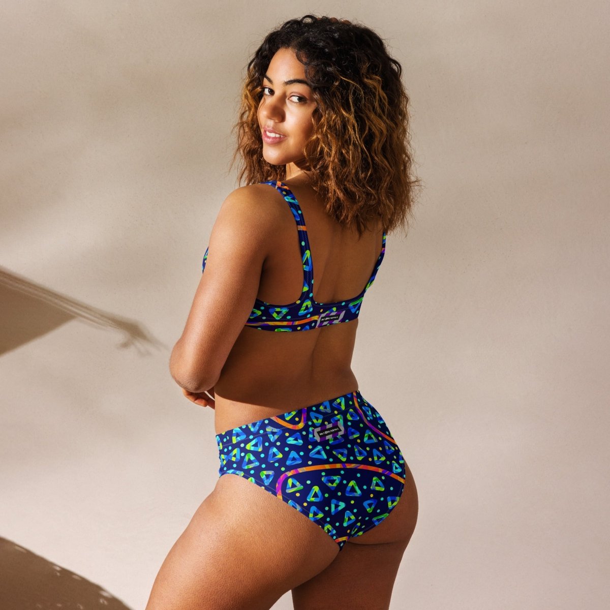 Dream Wave Festival - Electric Crumble 1 Recycled High - waisted Bikini from Sky Brundall Concepts
