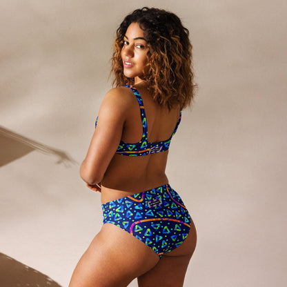 Dream Wave Festival - Electric Crumble 1 Recycled High - waisted Bikini from Sky Brundall Concepts