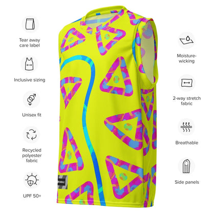 Urban Jump Yellow Unisex Basketball Jersey from Sky Brundall Concepts