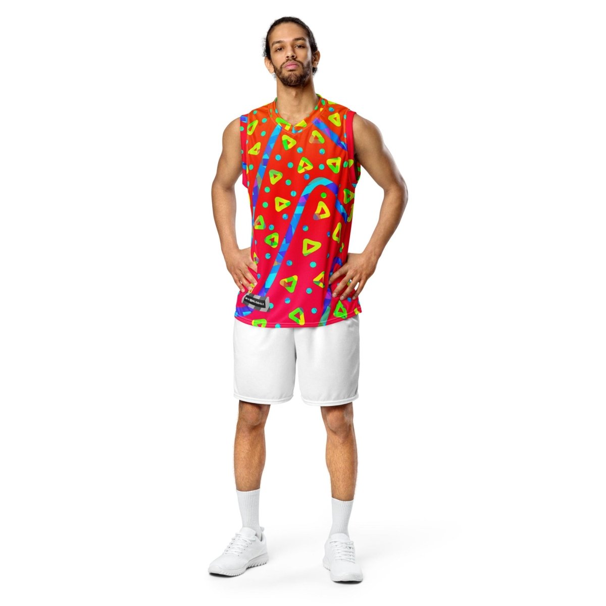 Warm Blaze Candy Rain Unisex Basketball Jersey from Sky Brundall Concepts