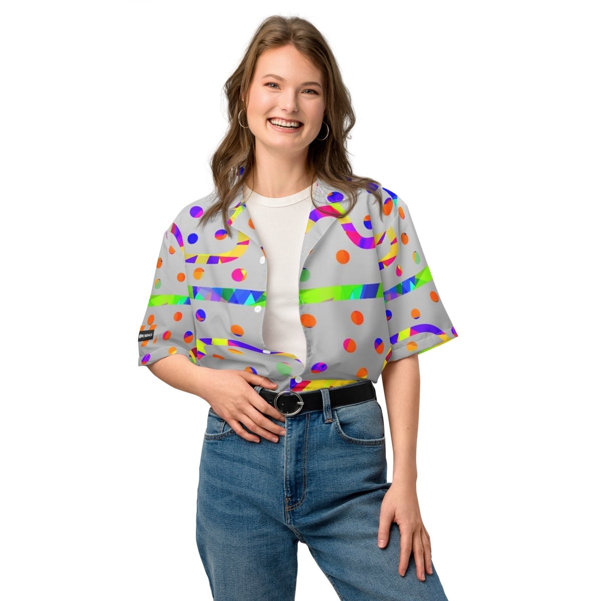Rainbow Fiesta Unisex Button Shirt from Sky Brundall Concepts