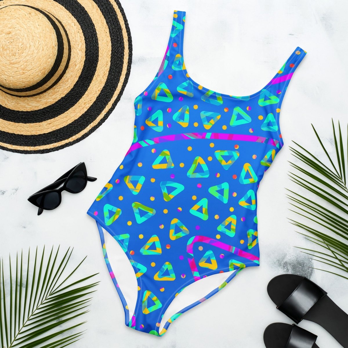 Electric Crumble Blue One-Piece Swimsuit from Sky Brundall Concepts