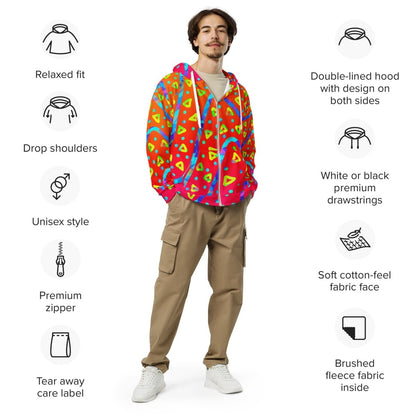 Warm Blaze Candy Rain Unisex Zip Hoodie from Sky Brundall Concepts