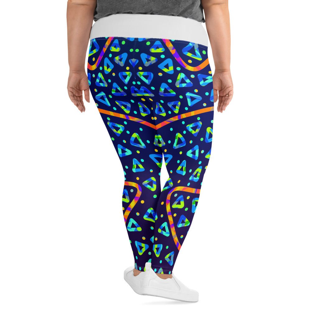 Dream Wave Festival - Electric Crumble 1 All - Over Print Plus Size Leggings from Sky Brundall Concepts