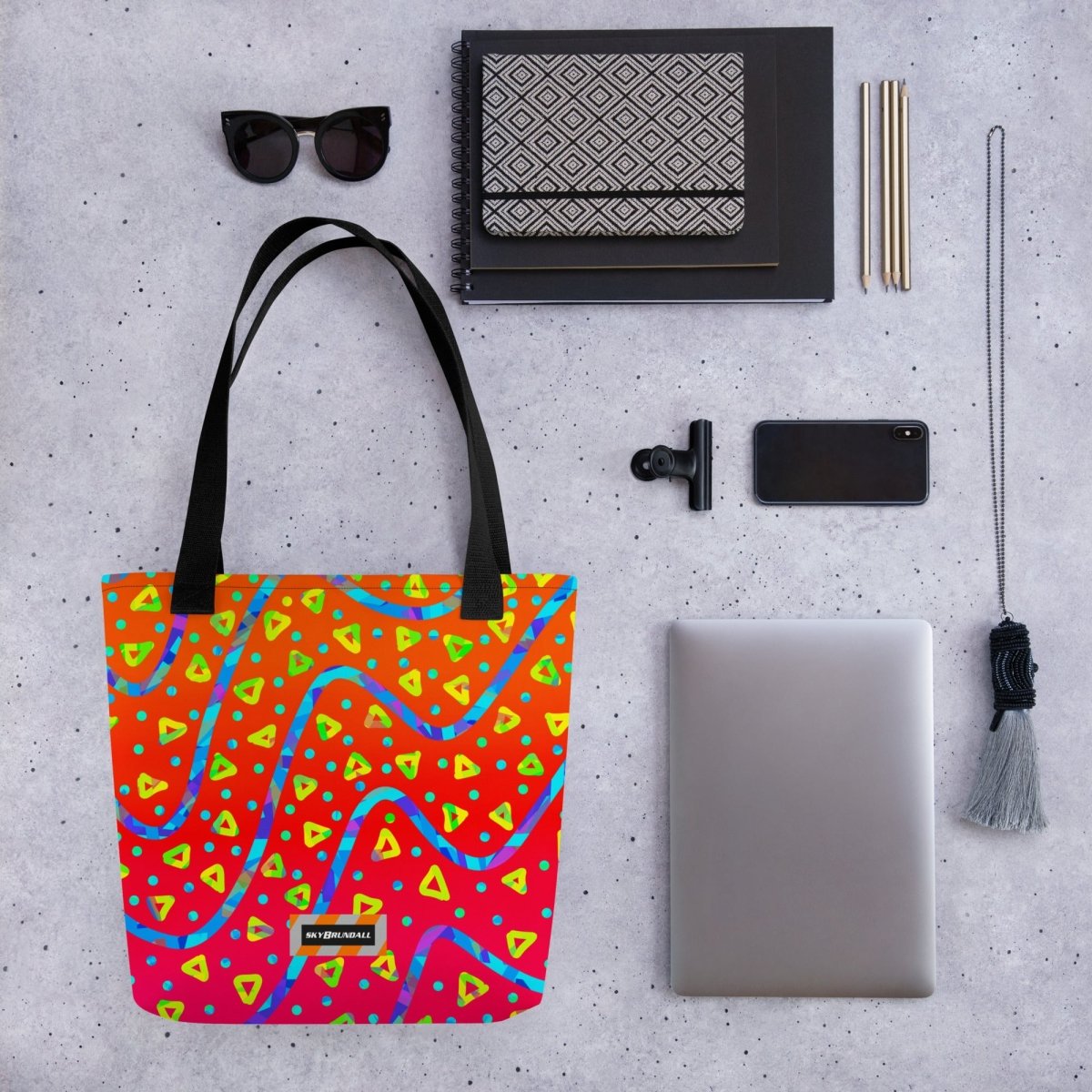 Warm Blaze Candy Rain Tote Bag from Sky Brundall Concepts