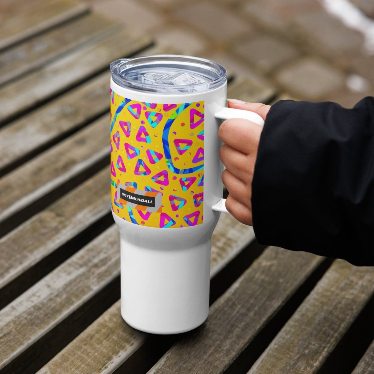 Electric Crumble Yellow Travel Mug from Sky Brundall Concepts