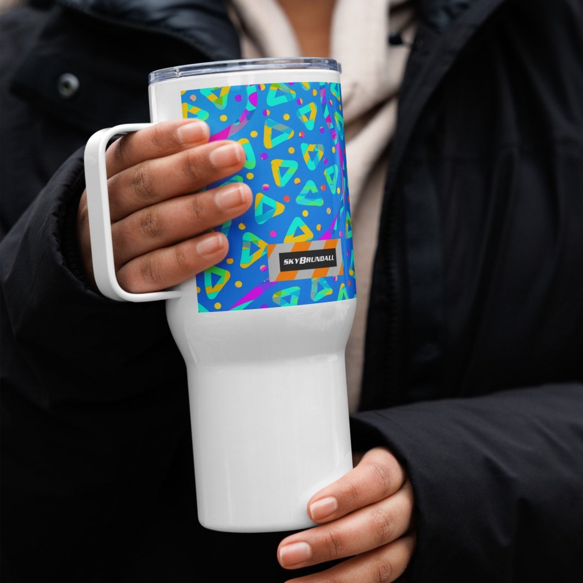 Electric Crumble Blue Travel Mug from Sky Brundall Concepts