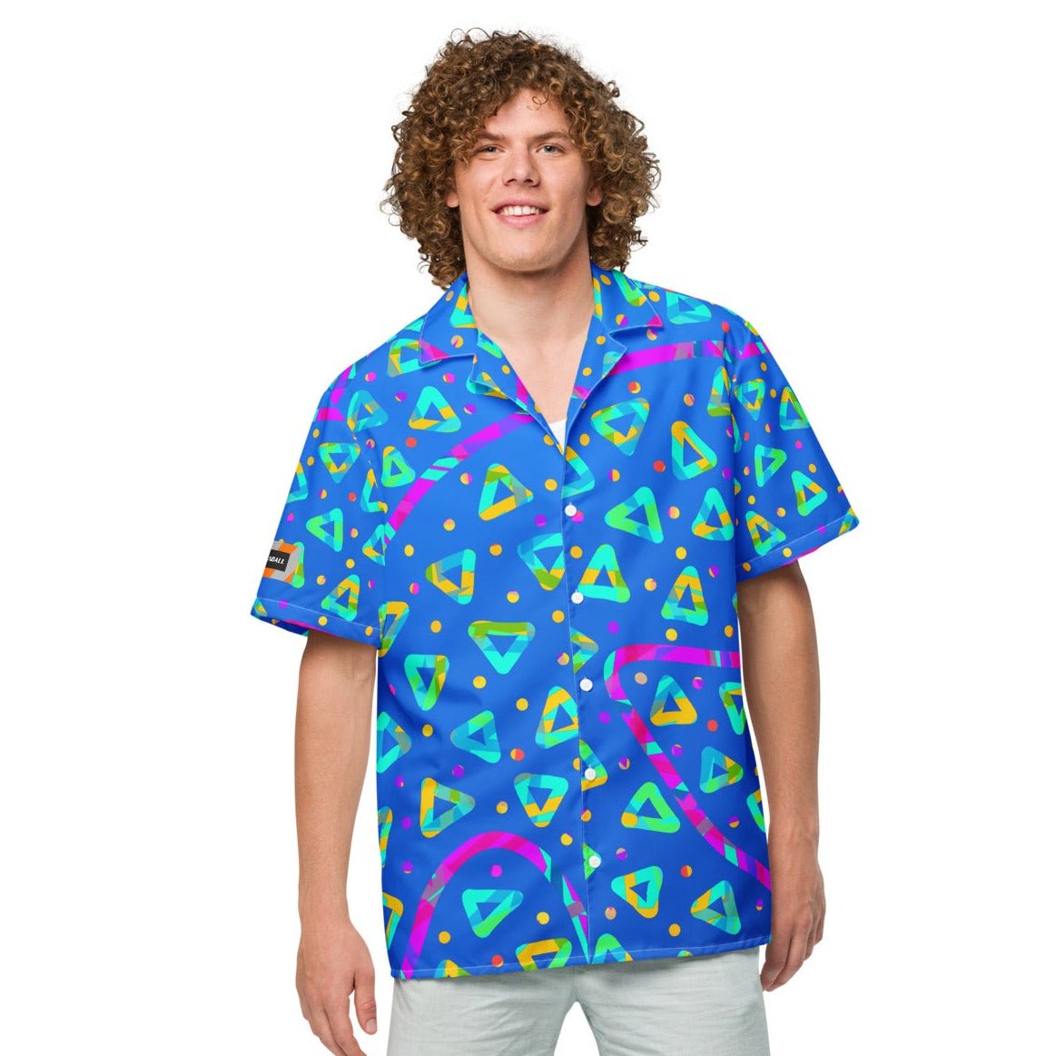 Electric Crumble Blue Unisex Button Shirt from Sky Brundall Concepts