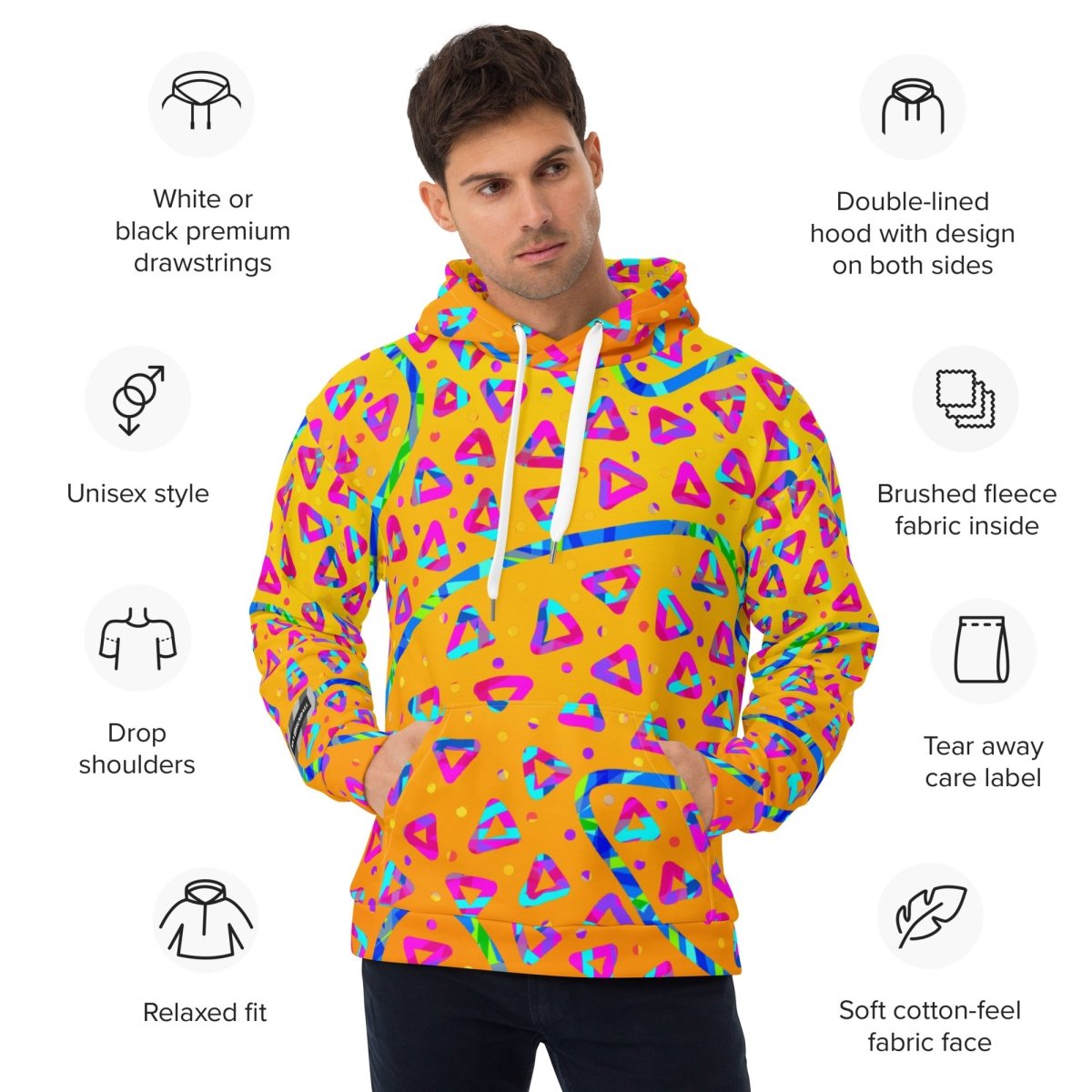 Electric Crumble Yellow Unisex Hoodie from Sky Brundall Concepts