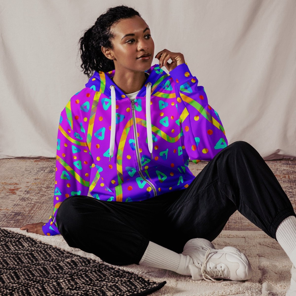 Dream Wave Festival - Cool Candy Rain Unisex Zip Hoodie from Sky Brundall Concepts