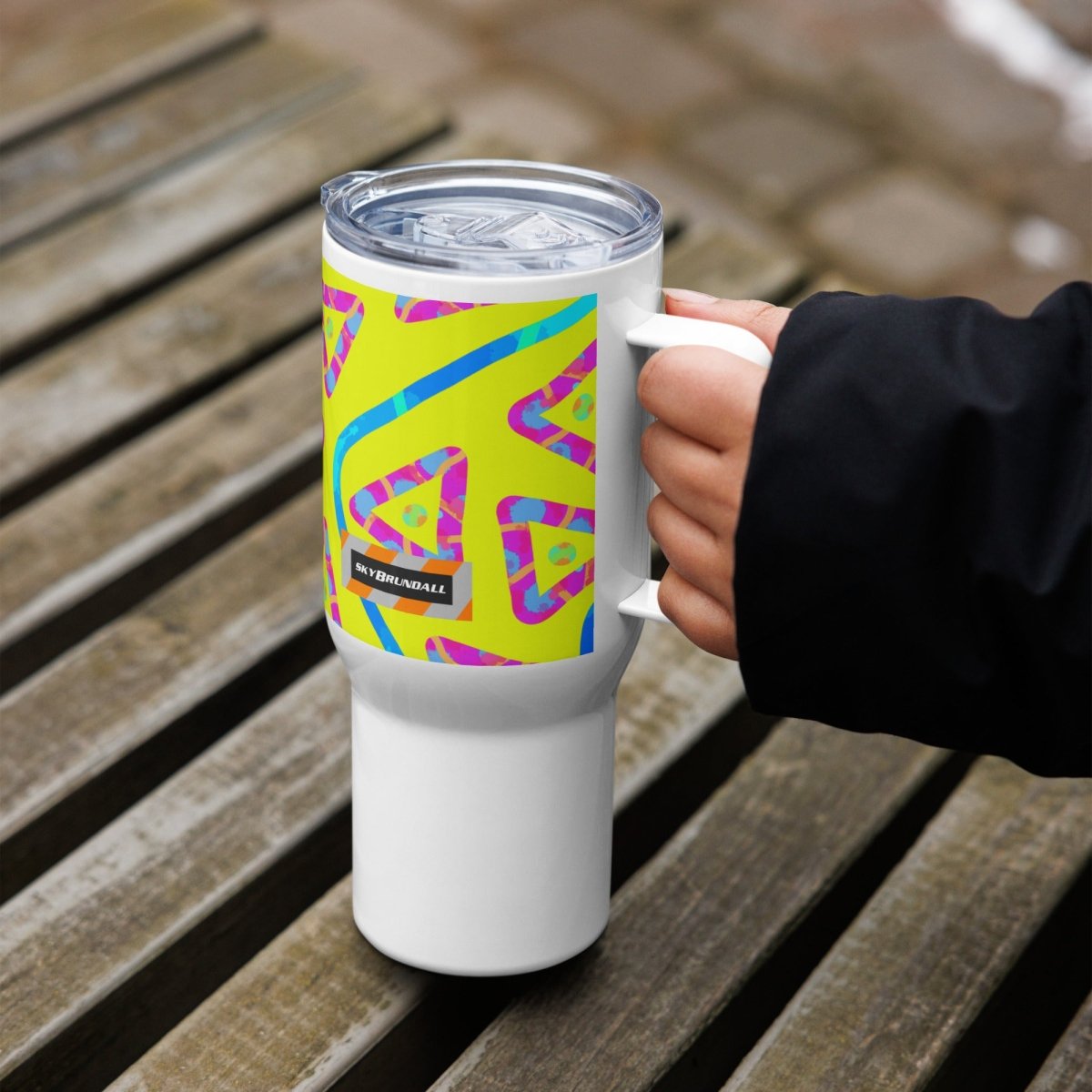 DWF Urban Jump Yellow Travel Mug from Sky Brundall Concepts