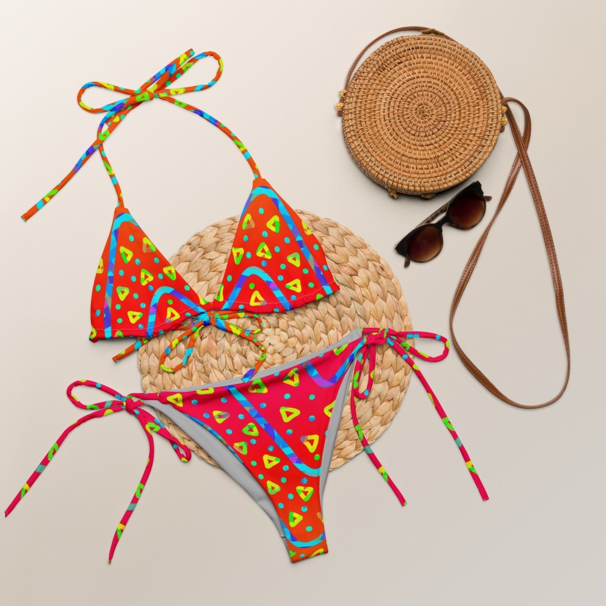 Warm Blaze Candy Rain String Bikini from Sky Brundall Concepts