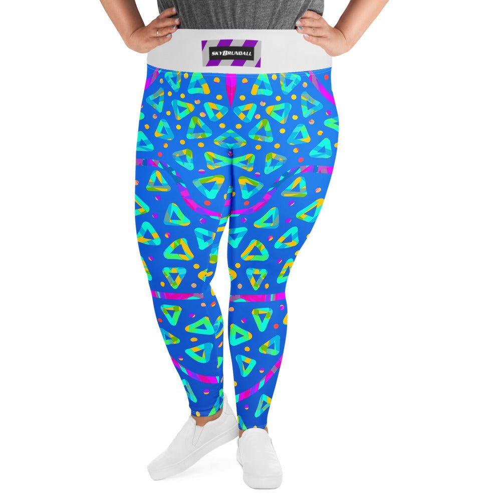 Dream Wave Festival - Electric Crumble 8 All - Over Print Plus Size Leggings from Sky Brundall Concepts