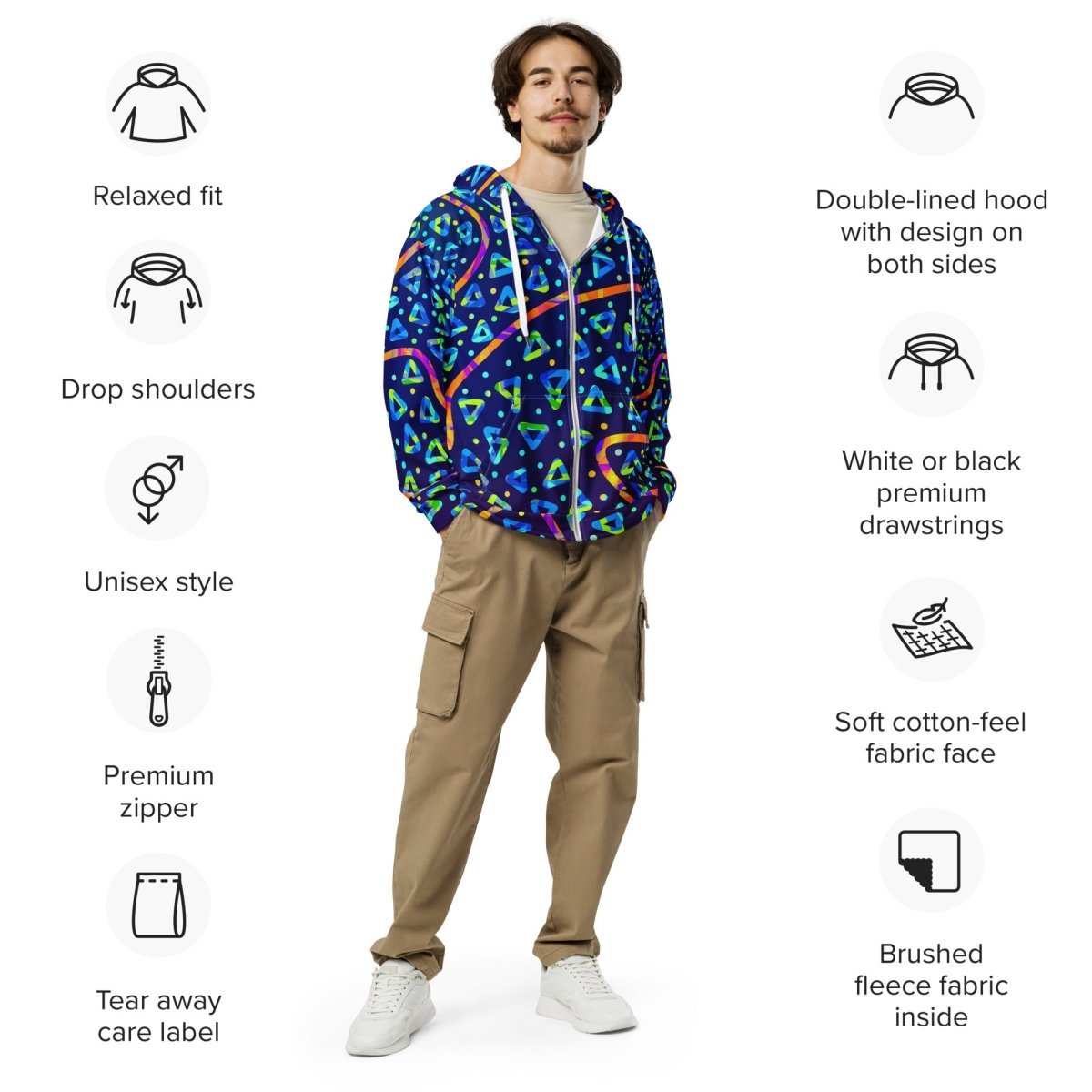 Dream Wave Festival - Electric Crumble 1 Unisex Zip Hoodie from Sky Brundall Concepts