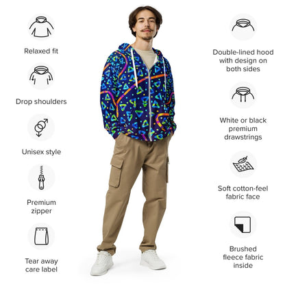 Dream Wave Festival - Electric Crumble 1 Unisex Zip Hoodie from Sky Brundall Concepts