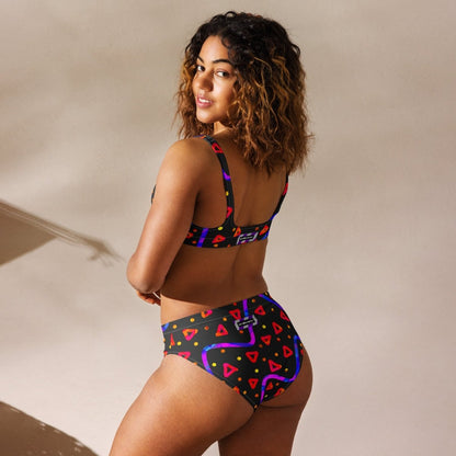 Wild Energy Red High-waisted Bikini from Sky Brundall Concepts