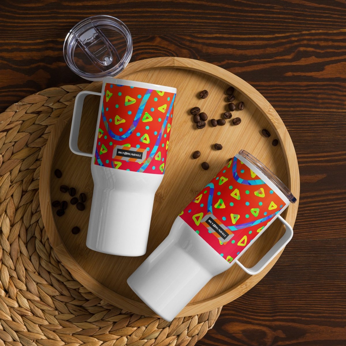 Warm Blaze Candy Rain Travel Mug from Sky Brundall Concepts