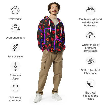 Wild Energy Red Unisex Zip Hoodie from Sky Brundall Concepts
