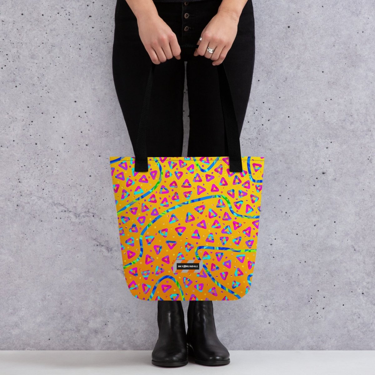 Electric Crumble Yellow Tote Bag from Sky Brundall Concepts