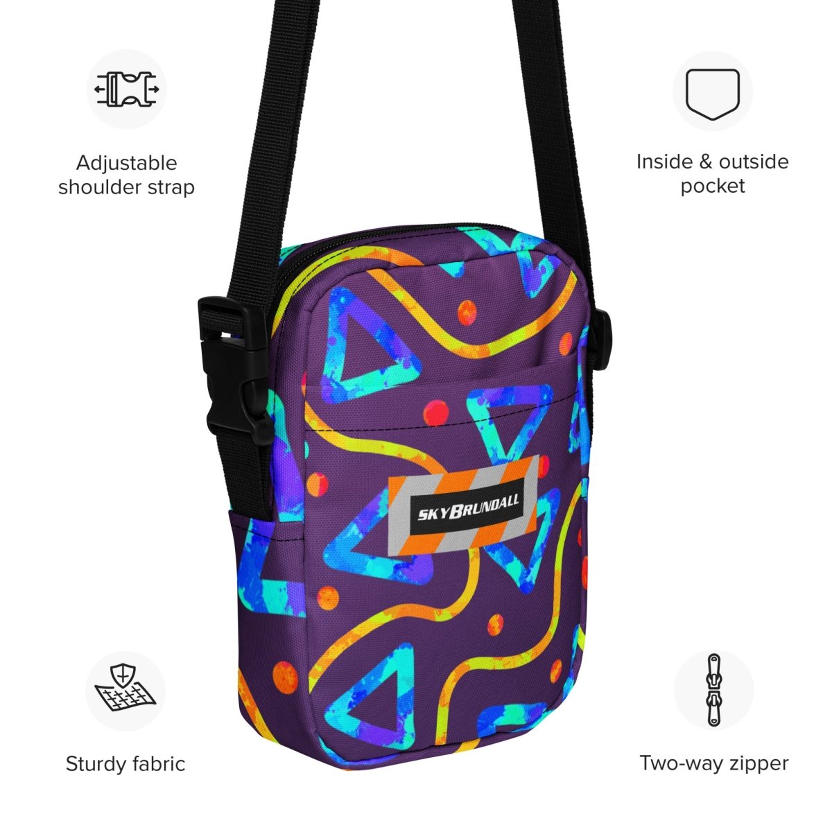 Dream Wave Festival - Arcade Crunch 1 Utility Crossbody Bag from Sky Brundall Concepts