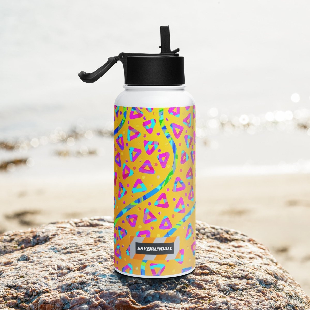 Electric Crumble Yellow Water Bottle from Sky Brundall Concepts