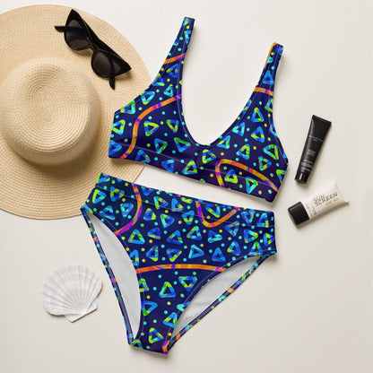 Dream Wave Festival - Electric Crumble 1 Recycled High - waisted Bikini from Sky Brundall Concepts