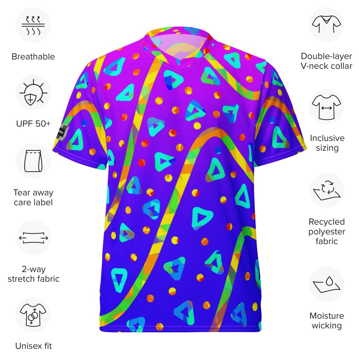 Cool Rush Candy Rain Unisex Sports Jersey from Sky Brundall Concepts