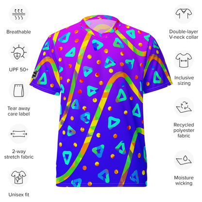 Cool Rush Candy Rain Unisex Sports Jersey from Sky Brundall Concepts