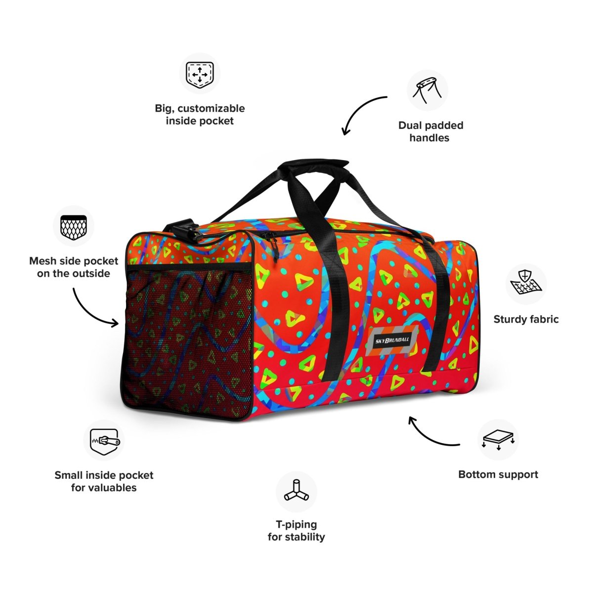 Warm Blaze Candy Rain Duffle Bag from Sky Brundall Concepts