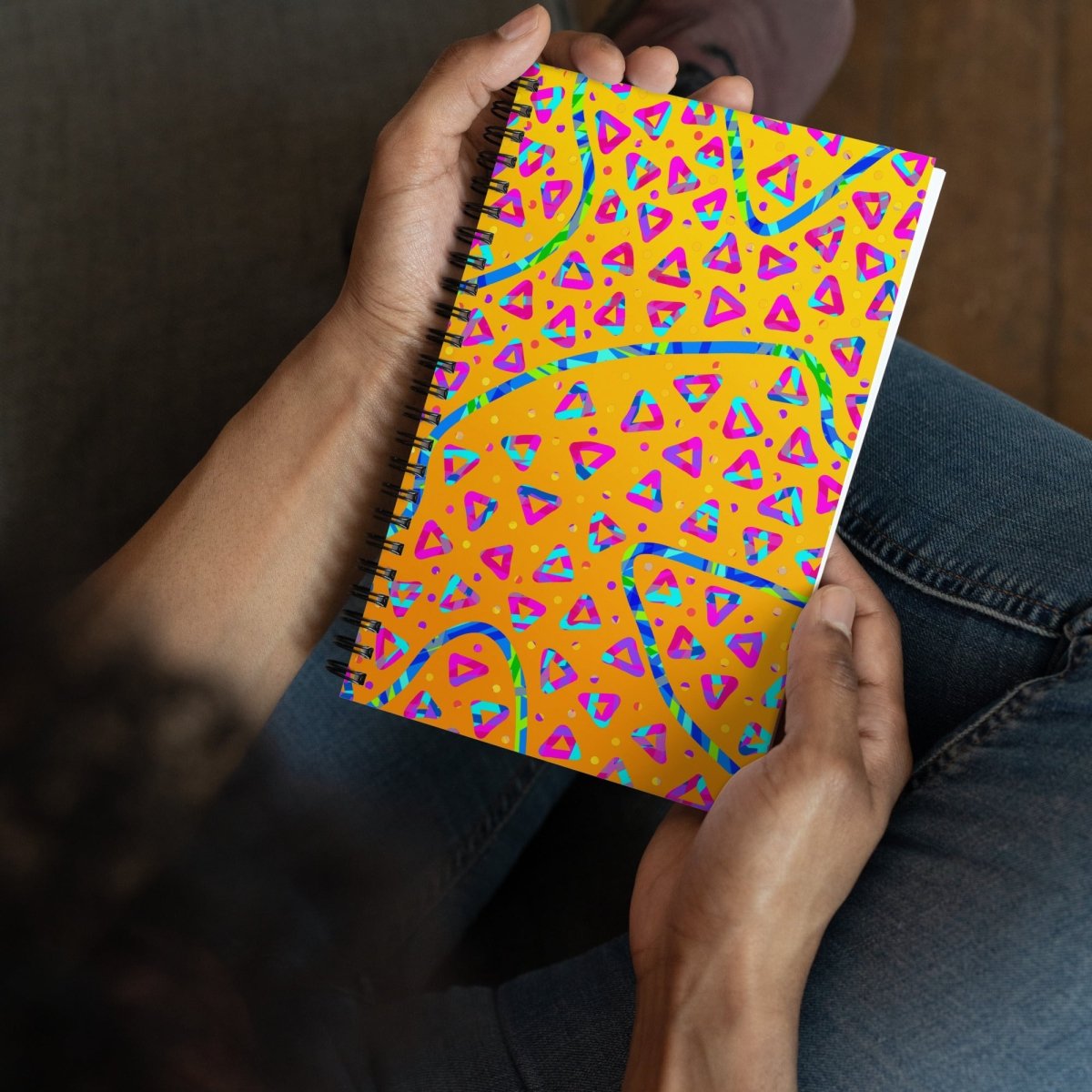 Electric Crumble Yellow Spiral Notebook from Sky Brundall Concepts
