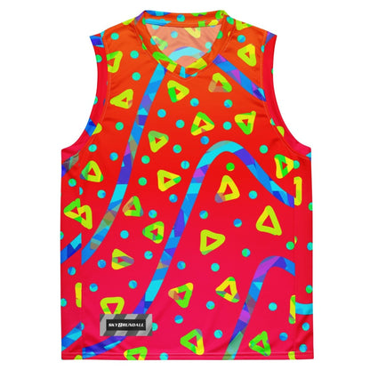 Warm Blaze Candy Rain Unisex Basketball Jersey from Sky Brundall Concepts