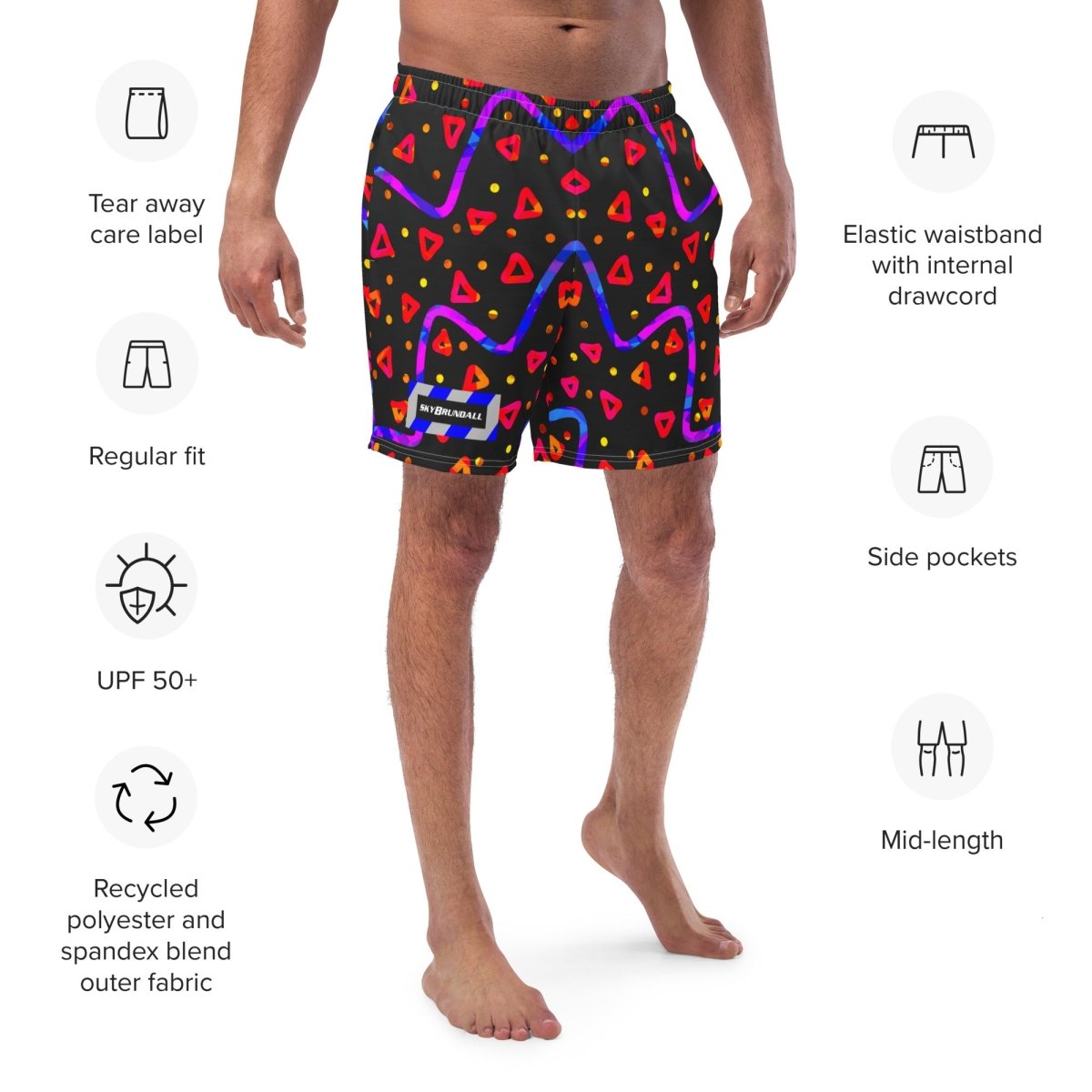 DWF Wild Energy Red Swim Trunks from Sky Brundall Concepts